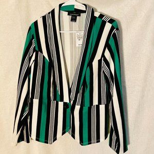 Ashley Stewart White/Black/Green Blazer